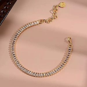 Gold Zircon Diamond Tennis Bracelet